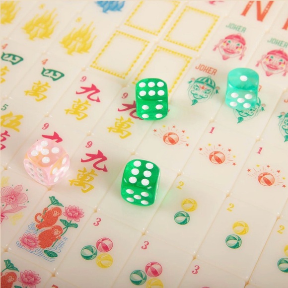 NWT Mahjong Mah Jongg Set Blooming Edition Floral Bag Mat Case Bag Racks Pink - Picture 13 of 16